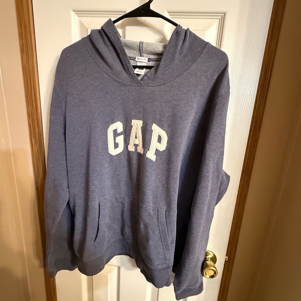 GAP Pullover Hoodie in Dusty Blue with White Logo